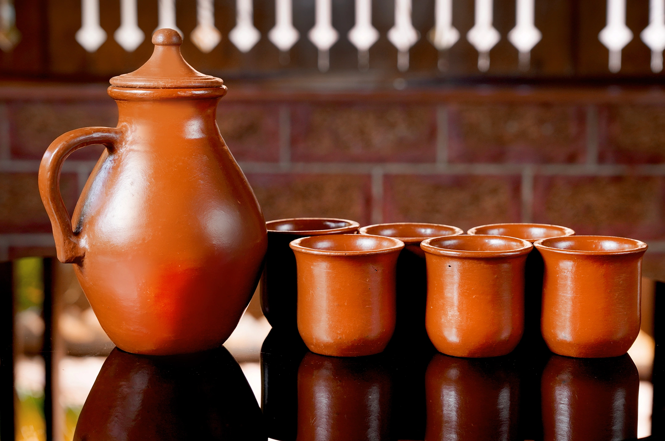 Kooja and Coppa - Terracotta Jug and mugs set-11486418