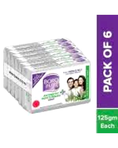 BOROPLUS Antiseptic + Moisturising Soap - Neem, Tulsi &amp; Aloe Vera  (6 x 125 g)-sku-104