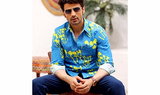Mushroom Bunch Ocean Blue Casual Pure Linen Full Shirt