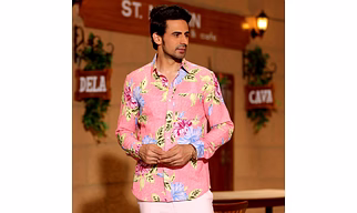 Hibiscus Flower Salmon Pink Casual Full Shirt