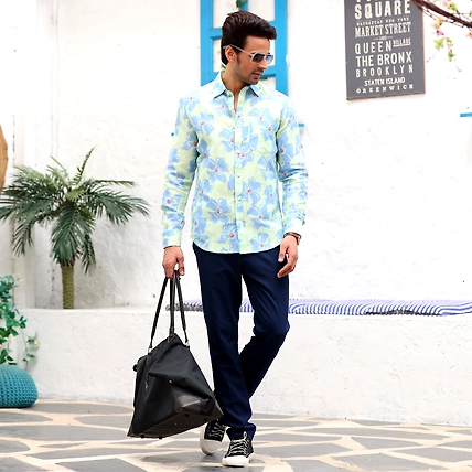 Lilac Mint Casual Pure Linen Full Shirt-S-2
