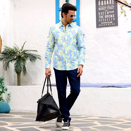 Lilac Mint Casual Pure Linen Full Shirt-S-2