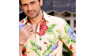 Hibiscus Flower Light Peach Casual Pure Linen Full Shirt