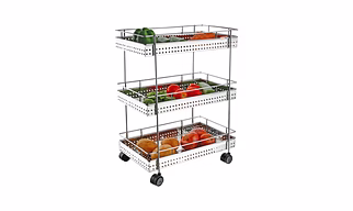 Vegetable Trolley Perforated  Tripple
