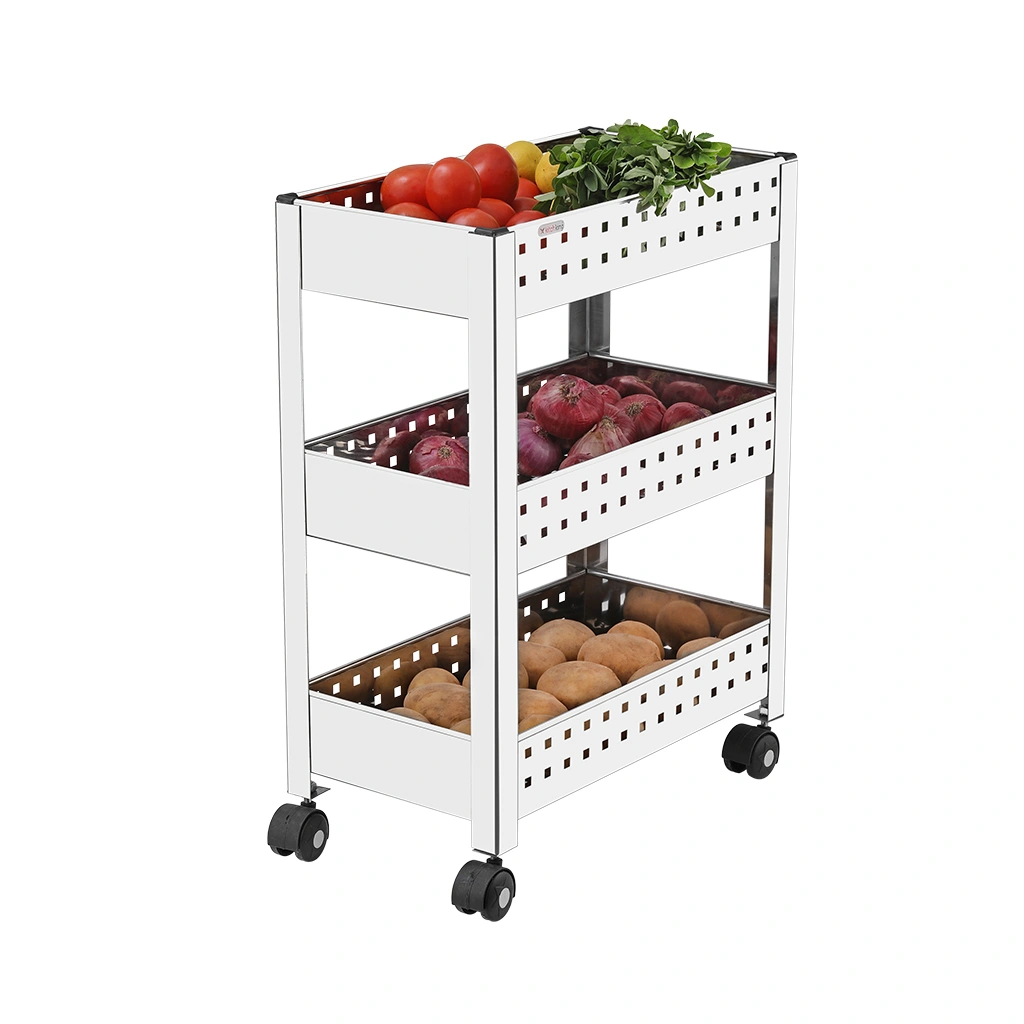 Vegetable Trolley Perforated Deluxe Tripple-K108