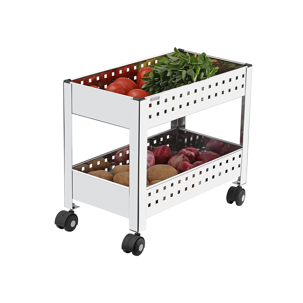 Vegetable Trolley Perforated Deluxe Double-K109