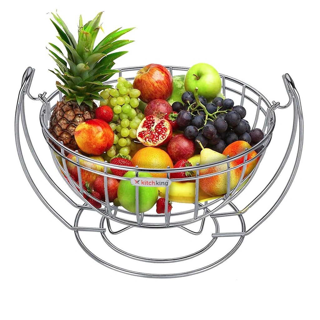 Fruit Basket Round-Silver-Round-Stainlesssteel-1