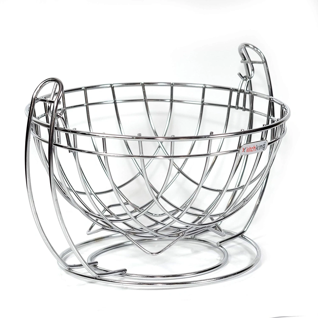 Fruit Basket Round-Silver-Round-Stainlesssteel-2