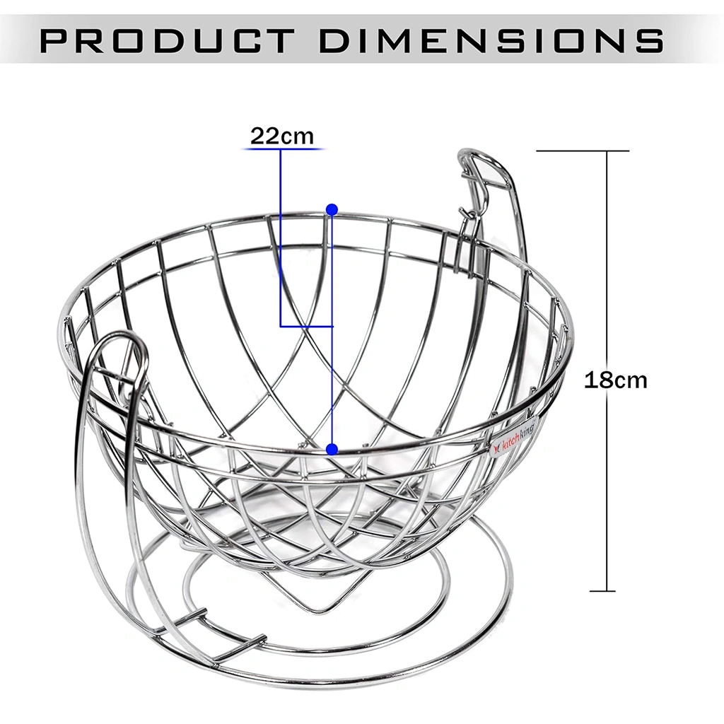 Fruit Basket Round-Silver-Round-Stainlesssteel-4