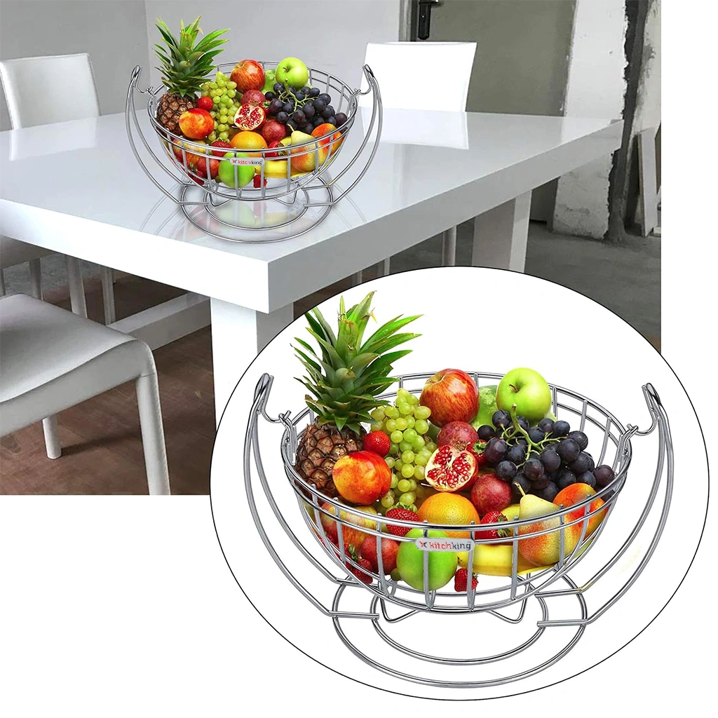 Fruit Basket Round-Silver-Round-Stainlesssteel-5