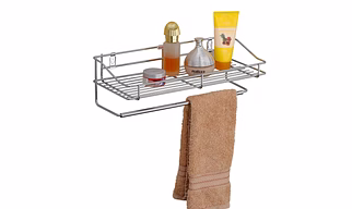 Stainless Steel Rack for Perfumes, Grooming Items, and Towels with Napkin Ring – Multi-Purpose Organizer