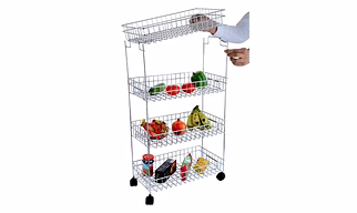 Folding Veg Trolley 4 Tier