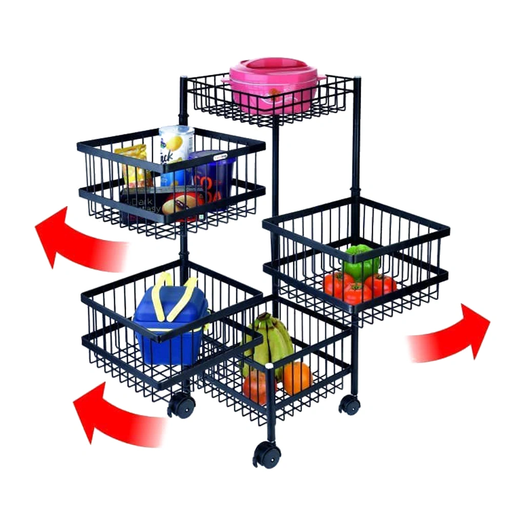 Rotating Trolley Wire 5 Tier-Black-5 Tier-Steel-3