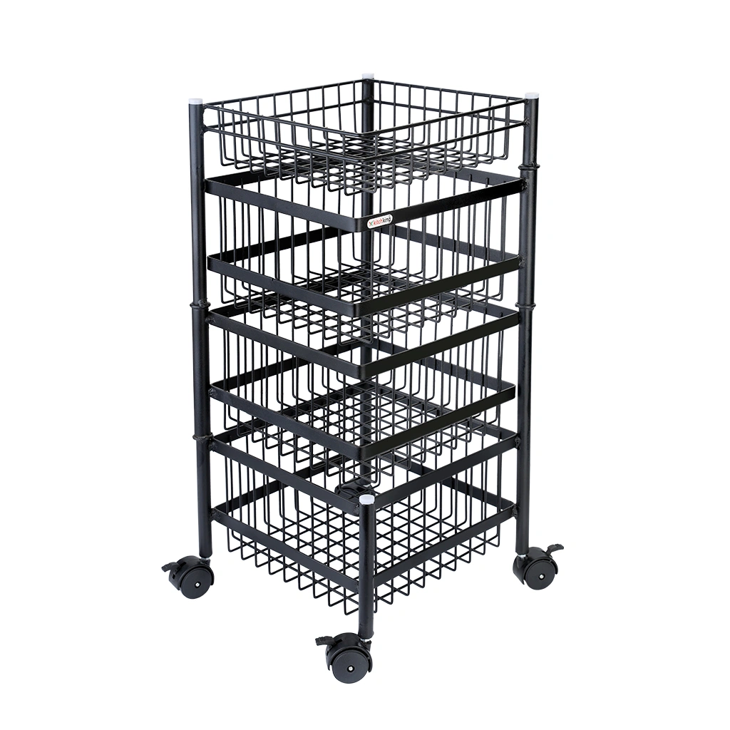 Rotating Trolley Wire 4 Tier-Black-4 Tier-Steel-2