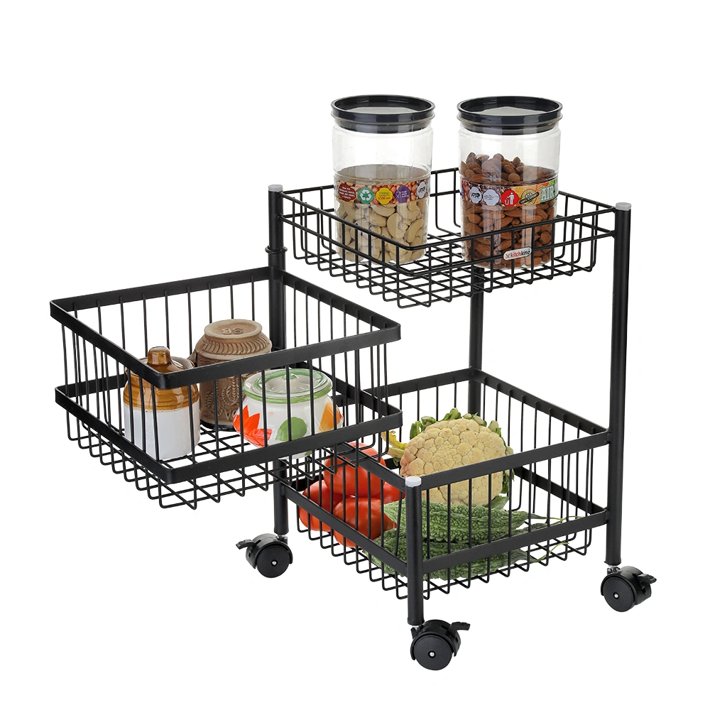 Rotating Trolley Wire 3 Tier-Black-3 Tier-Steel-1