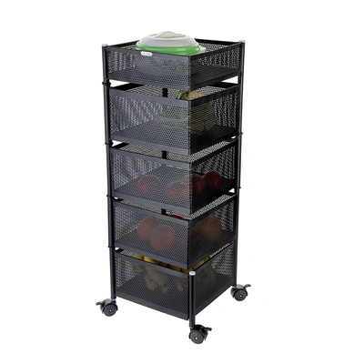 Rotating Trolley Perforated 5 Tier