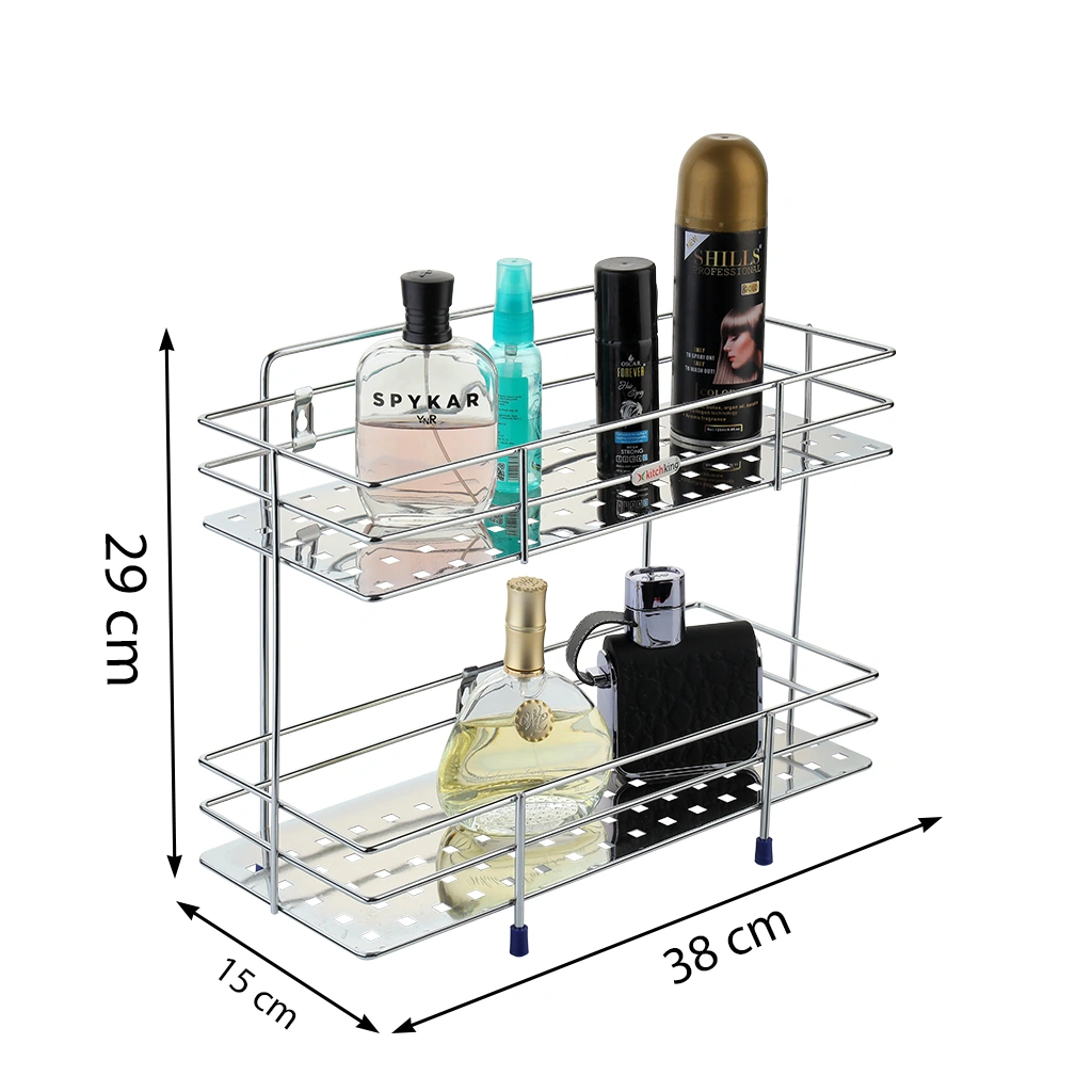 Kitchen Rack Perforated Double-Silver-Double-Stainlesssteel-1