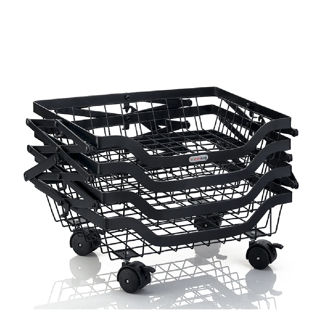 COLLAPSIBLE TROLLEY 4 STEP-Black-4 Step-Steel-1