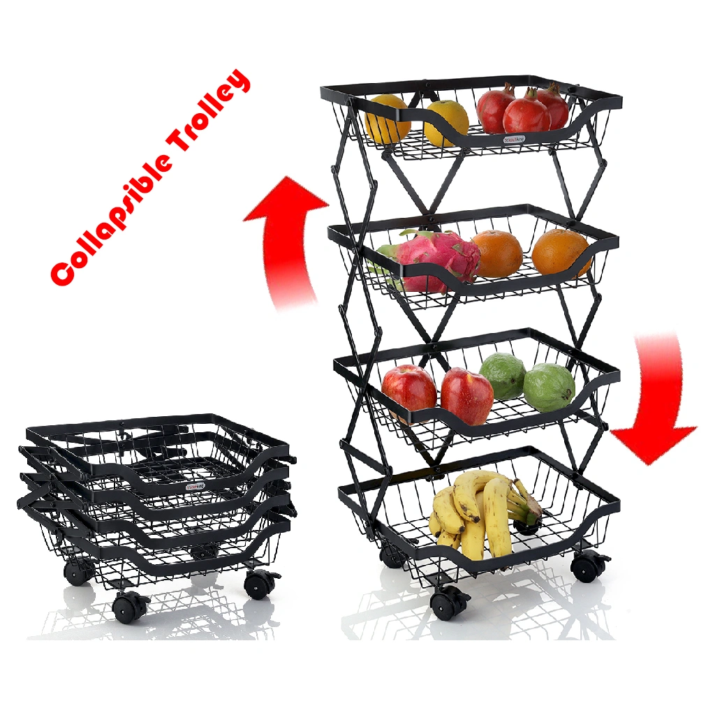 COLLAPSIBLE TROLLEY 4 STEP-Black-4 Step-Steel-3