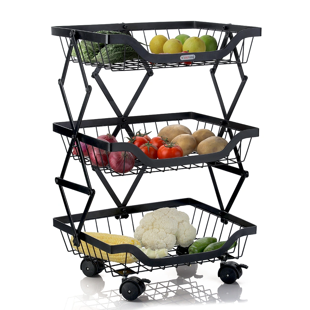 COLLAPSIBLE TROLLEY 3 STEP-Black-3 Step-Steel-5