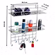 Stainless Steel Perforated Key Holder Rack with 8 Hooks and Storage Shelf for Keys, Perfumes, and Sundries-Silver-2-Tier-Stainless Steel-1-sm