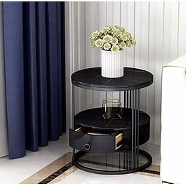 elegant matte black iron side table