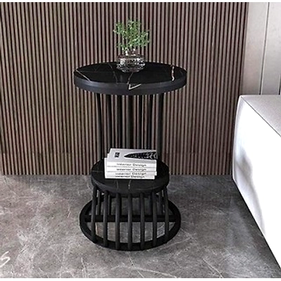 Luxury Handcrafted Two-Tier Iron Accent Table-3
