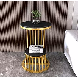 modern iron accent table with golden finish