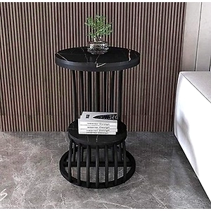 Luxury Handcrafted Two-Tier Iron Accent Table