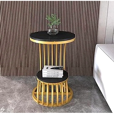 Modern Iron Accent Table with Golden Finish-1