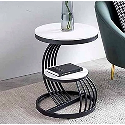 Handcrafted Dual-Shelf Iron Table for Interiors-1