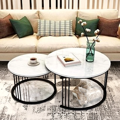 Handcrafted Industrial Double Iron Side / Coffee Table-5