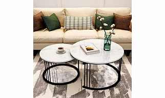 Handcrafted Industrial Double Iron Side / Coffee Table