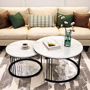 Handcrafted Industrial Double Iron Side / Coffee Table