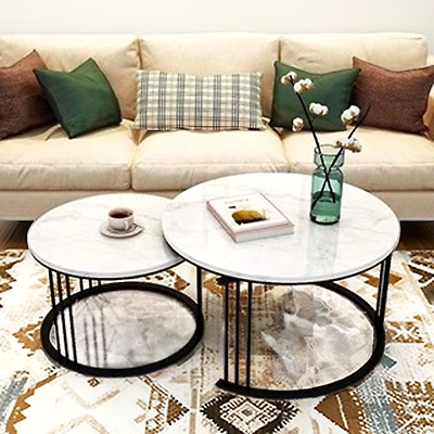 Handcrafted Industrial Double Iron Side / Coffee Table-2
