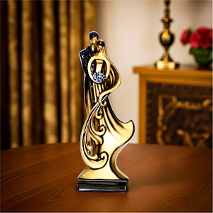 Poly Resin Couple Figurines for Home Decor – Handcrafted Romantic Statue with Premium Finish and Durable Design
