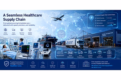 Reliable healthcare supply chain connecting hospitals with medical equipment delivery network