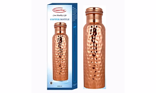 Pure Copper Water Bottle Hammer Design - 1000ml