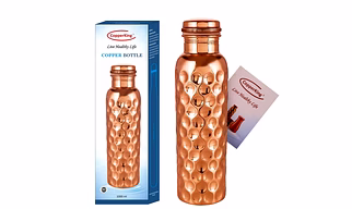 CopperKing Diamond DesignPure Copper Water Bottle 1000Ml/1LTR