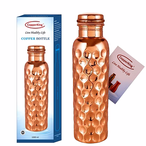 CopperKing Diamond DesignPure Copper Water Bottle 1000Ml/1LTR