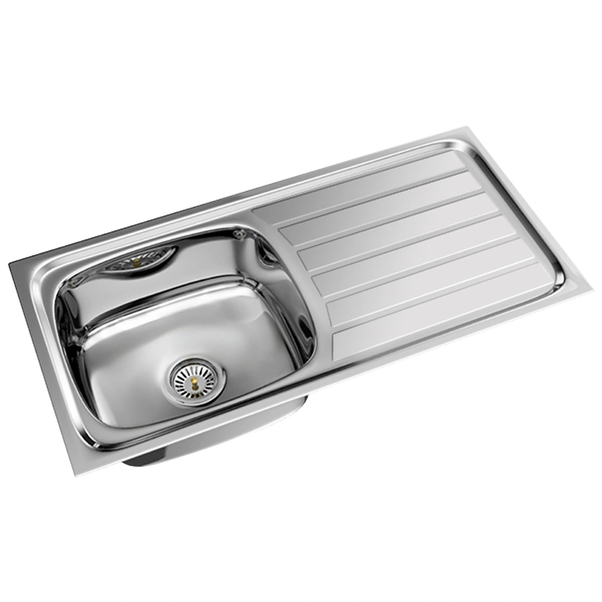 30&quot;L x 18&quot;W Single Bowl Single Drainboard Sink-KHU3018