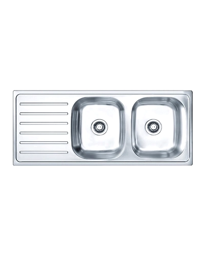 45&quot;L x 20&quot;W Double Bowl Single Drainboard Sink in-1