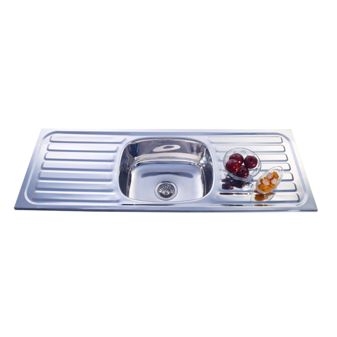 45&quot;L x 20&quot;W Double Bowl Single Drainboard Sink-KHUDD4520