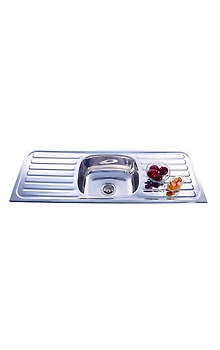 45"L x 20"W Double Bowl Single Drainboard Sink
