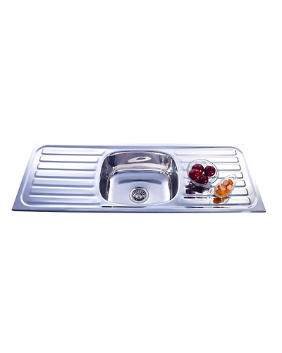 45&quot;L x 20&quot;W Double Bowl Single Drainboard Sink-KHUDD4520