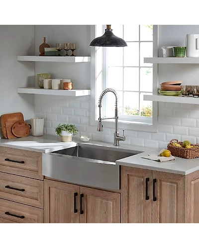 KHUSHI® 25 x 18-Inch Stainless Steel Single-Bowl Farmhouse Kitchen Sink-2