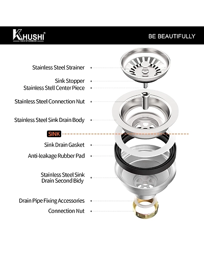 KHUSHI® Sink Coupling Premium Round (4½ Inches)-3