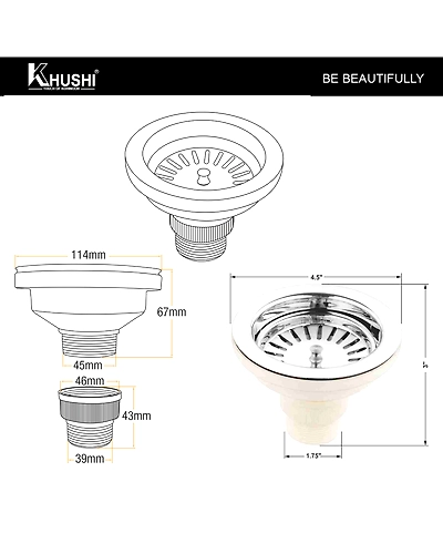 KHUSHI® Sink Coupling Premium Round (4½ Inches)-2