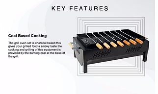 Backyard Charcoal Grill Barbeque with 7 Skewers & Charcoal Tray (Stellar Black)