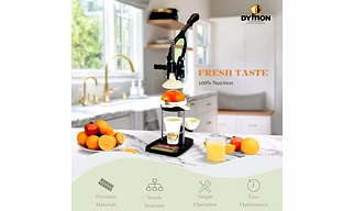 Dymon US-3001 USA-Class Hand Press Manual Juicer With heavy duty Food grade Material, Patened, Cold Press Technology, for Orange, Pineapple, mosambi, pomegranate, grapefruit, watermelon